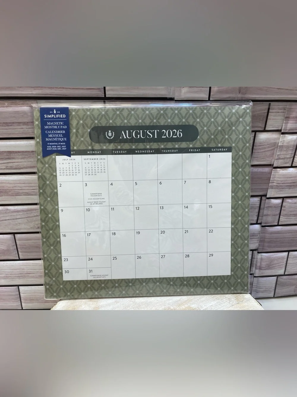 Simplified ❤️ 17-month 2027 Magnetic Monthly Pad Calendar New